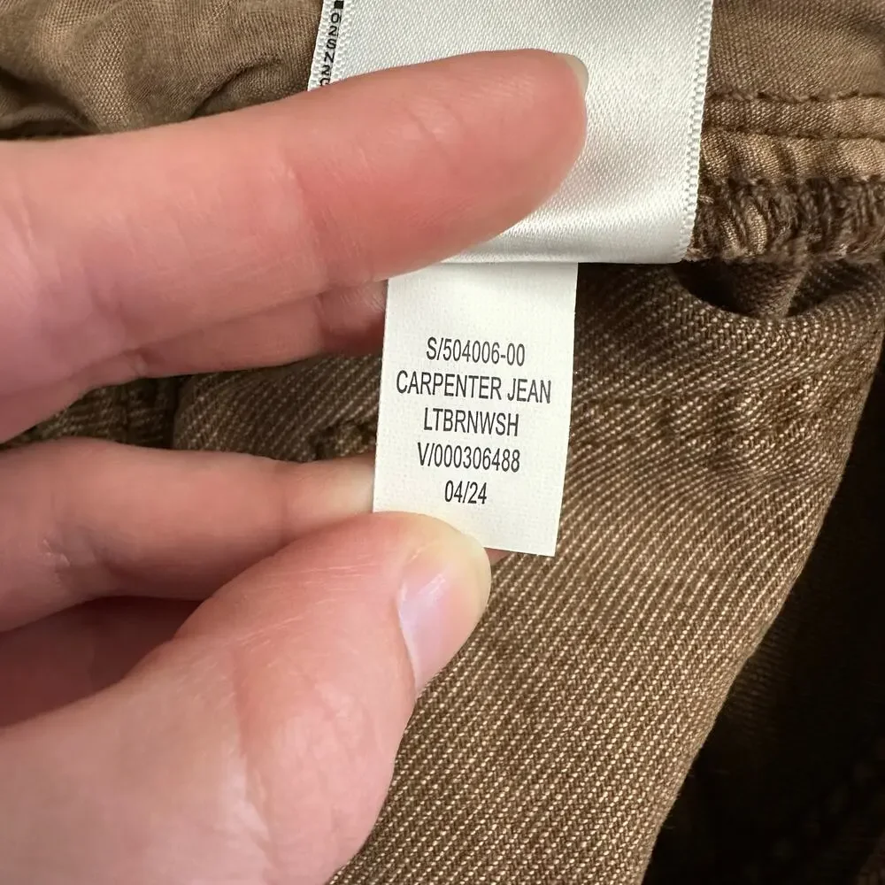Old Navy‎ Baggy Carpenter Jeans Kids’ Size 7, Light Brown Wash, 100% Cotton, NWT